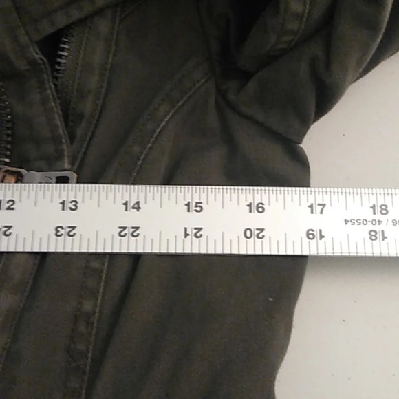 SAM EDELMAN BOHO OLIVE GREEN COTTON CANVAS QUILTED LINING ZIP JACKET - Picture 7 of 11